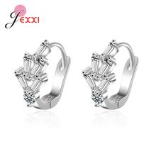 Ear Piercing Jewelry 925 Sterling Silver Stars Geometric Zircon Hoop Earrings For Women Simple Elegant Ear Bone Bijoux 2024 - buy cheap