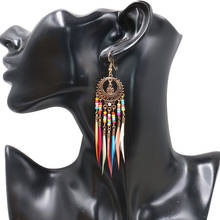 New Ethnic Acrylic Rainbow Feather Drop Earrings for Women Golden Silver Color Boho Big Dangle Statement Earring Jewelry Gifts 2024 - купить недорого