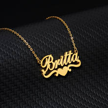 Custom Name Heart Necklace Personalized Jewelry Stainless Steel Gold Chain Ribbon Nameplate Pendant Choker Bridesmaid Gifts BFF 2024 - buy cheap