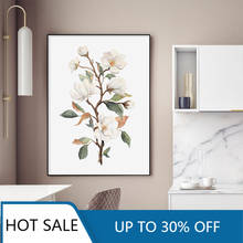 Magnolia Blooms Blossoms Floral Wall Art Canvas Painting Prints Home Decor Pictures For Modern Posters Aesthetic Room Decor 2024 - buy cheap