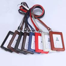 NEW Leather material card sleeve ID Badge Case Clear Bank Credit Card Badge Clip Badge Holder Accessories Id Card Holder 2024 - buy cheap