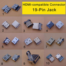 2 pces 19 pinos hdmi-conector de plugue compatível com 19pin diy sockect reparação substituição hd conector pcb 19 + 1 plugues 2024 - compre barato