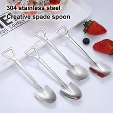 4pcs 304 Stainless Steel Spoon Household Thickened Soup Spoon Personality Shovel Spoon Mixing Multifunction Spoon Dessert Spoon 2024 - buy cheap