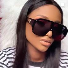 Charming Large Black Sunglasses Women Brand Design Oversized Shades 2021 Trendy Vintage Big Frame Square Sun Glasses Single Lens 2024 - buy cheap