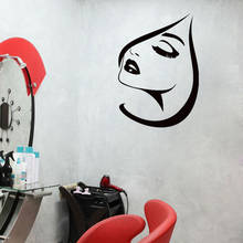 Beauty Salon Wall Decals Hair Salon Fashion Art Vinyl Sticker Woman Face Cosmetics Wall Stickers Bedroom Decor Removable B096 2024 - buy cheap