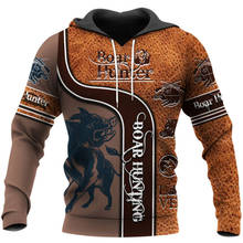 Fashion Sweatshirt Wild Boar Hunting 3D Fully Printed Zip Hoodie Unisex Fall Winter Harajuku Casual Hoodie 2024 - buy cheap