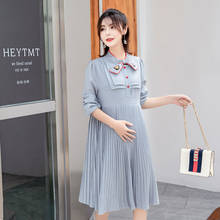 Платье для беременных на осень и зиму Полосатое платье в Корейском стиле для беременных свободное платье для беременных женщин фотография ... 2024 - купить недорого
