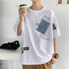 Camiseta blanca y azul de gran tamaño para hombre, camisa de Hip-Hop con estampado de Skateboard ROCK, ropa de calle de manga corta, 2021 2024 - compra barato