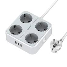 TESSAN EU Power Strip Socket with On/Off Switch + 3 USB Ports + 4 AC Outlets 1.5M/5FT Extension Cord 7 in 1 Power Adapter 2024 - buy cheap