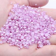 2-12mm and Mix Size Light Purple Half Round Imitation Pearl Loose Beads ABS Flatback Pearl Beads DIY Nails Scrapbook Decorate 2024 - buy cheap