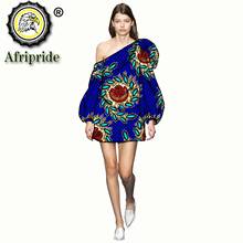 Novo vestido africano de moda feminino, vestido com ombro basculante, duas roupas, estilo africano, estampado rich bazin mini vestido s2025066 2024 - compre barato