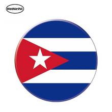 HotMeiNi-pegatina reflectante para coche, pegatina impermeable 3D para maleta de Moto, ordenador portátil, bandera redonda de Cuba, 13cm x 13cm 2024 - compra barato