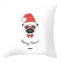 Funda de almohada con diseño de perro de Navidad, cubierta de cojín de cintura con diseño de dibujos animados, abrazo, color rojo, para casa, oficina y sofá 2024 - compra barato