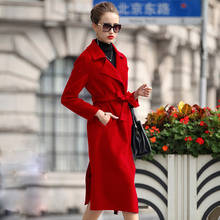 2020 European Wool Female Long Winter Coat Women With Belt Double-side Cashmere Coats Women's Spring Jacket 15D1131 2024 - buy cheap