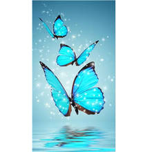 5D Rhinestone Paste Do-It-Yourself Sewing Butterfly Diamond Painting Cross Stitch Winter Home Decoration Gift Embroidery   XN337 2024 - buy cheap
