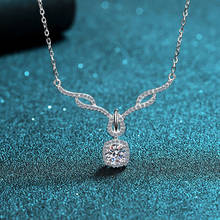 Серебряное ожерелье с подвеской в виде крыла ангела, ожерелье с превосходной огранкой из бриллиантов, прошедшее испытание, 0,8 карат D-цвета, хорошее четкость, белое ожерелье из муассанита 2024 - купить недорого