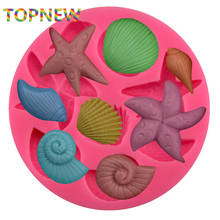 Seashells Starfish Conch shaped Silicone Mold Fondant Chocolate Cake Decoration Molds 2024 - buy cheap