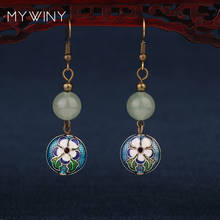 MYWINY  nature stones dangle ethnic earrings vintage cloisonne fashion jewelry 2024 - buy cheap