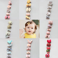 5 Pcs/Set Cartoon Newborn Hair Clips Animal Bow Flower Hairpins For Baby Girls Hairclips Kids Barrettes Fashion Hair Accessories 2024 - buy cheap