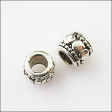 Fashion 35Pcs Tibetan Silver Color Tiny Tube Spacer Beads Charms 7mm 2024 - buy cheap