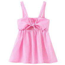 Vestido listrado de verão para meninas, roupas de verão para crianças de 2 a 6 anos