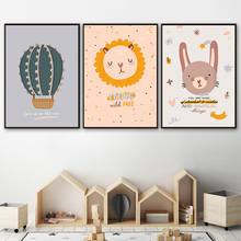 Nordic Cartoon Baby Animal Poster Rabbit Lion Lovely Nursery Wall Art Canvas Painting Kids Baby Room Decor Decoration Picture 2024 - buy cheap