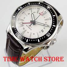 2019 New 41mm Bliger GMT Automatic watch men black Luxury mechanical waterproof white dial leather strap ceramic luminous 905 2024 - buy cheap