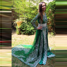 Elegant Appliquqes Algerian Evening Dress Custom Made Long Sleeves Muslim Prom Gowns Islamic Formal Party Dresses Plus Size 2024 - buy cheap