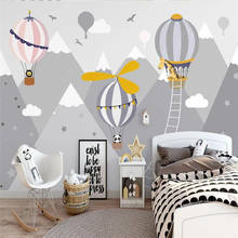 Beibehang Cartoon hot air balloon small animal wallpaper children room Mural Wall Paper Bedroom Photo Wallpaper Room Home Decor 2024 - buy cheap