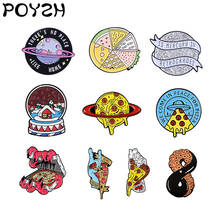 Broches de esmalte planetas pizza, broche de mercúrio, jupiter, terra, bola de cristal, alfinete de lapela, bolsa personalizada, crachá 2024 - compre barato