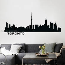 Настенная Виниловая Наклейка Торонто Skyline, настенная наклейка, силуэт города, Настенная роспись, домашний декор, наклейка для гостиной, спальни, художественный плакат LL909 2024 - купить недорого