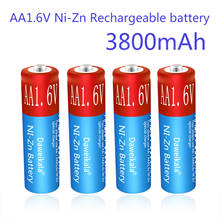 Bateria recarregável ni-zn, 3800 v/1.6v aa para brinquedos, câmeras e controle remoto, 50 unidades 2024 - compre barato