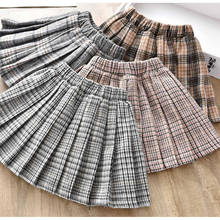 Autumn Winter Kids Children Plaid Wool Pleated Skirt For Toddler Baby Girls Korean Princess Tutu Skirts 1 2 3 4 5 6 Years Old 2024 - buy cheap