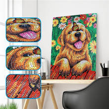 Cartoon Dog Diamond Painting Cross Stitch Wall Decor Diamond Embroidery Resin Partial Special Shaped Animal Rhinestone 5D DIY 2024 - buy cheap