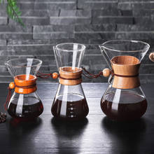 Clássico v60 dripper pote de café vidro com alça de madeira despeje sobre cafeteira espresso gotejamento chaleira barista ferramentas 2024 - compre barato