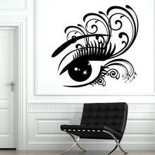 Big Eye Wall Decal Woman Lady Eyelashes Beauty Salon Interior Decor Girl Bedroom Vinyl Wall Sticker Window Glass Mural 3747 2024 - buy cheap