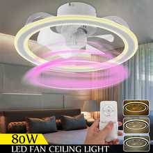 80W Led Ceiling Fan Light Ceiling Fan with Lights Remote Control Modern Lighting three-color Dimming Ceiling Light