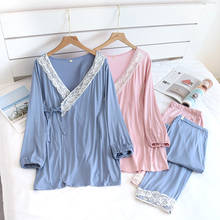 Fdfklak Autumn New Breast Feeding Nightwear Maternity Nursing Pajamas Set Room Wear Nursing Sleepwear Pregnancy Pyjamas 2024 - buy cheap