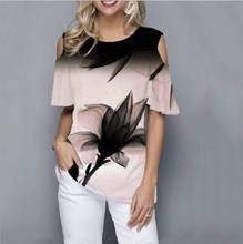 Женская блузка размера плюс 5xl 2020, свободная повседневная женская футболка, новые летние уличные хипстерские Топы с коротким рукавом и принтом 2024 - купить недорого