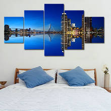 Rotterdam holanda paisagem urbana poster 5 painel quadro da lona pintura da parede imagem impressão sala de estar decoração casa 2024 - compre barato