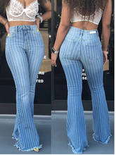 2021 verão moda feminina flare jeans rasgado denim calças novas das mulheres do vintage fino cintura alta casual streetwear calças largas perna 2024 - compre barato