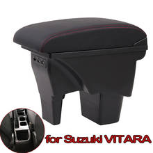 For Suzuki VITARA Handrail Storage Box Car Interior Handrail Double Rechargeable USB  Black Leather Arm Rest 2024 - buy cheap