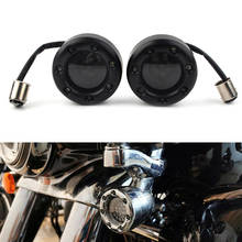 1 пара светодиодный светильник для мотоцикла с черным огненным кольцом указатели поворота для Harley Davidson Softail Dyna Sportster XL 883 1200 FLST FLHT FXD FXB 2024 - купить недорого