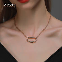 ZYZQ Fashion OL Screw Buckle Necklace For Women Hip Hop Metal Ellipse Carabiner Cavicle Chain Trend All Have Couple Accessories 2024 - buy cheap
