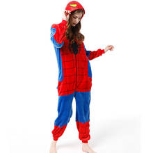 Cosplay Kigurumi Adult Pajamas Spider Onesies Winter Hooded Jumpsuit Halloween Costumes For Women Men Sleepwear 2024 - buy cheap