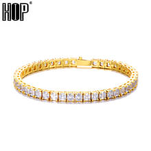 Hip Hop 5MM Iced Out Bling Square Prong Tennis Chain CZ Copper AAA+ Cubic Zirconia Stones Bracelet For Men Women Jewelry 2024 - buy cheap