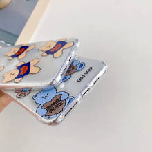 INS милый мультфильм, Корея бисквит любовь медведь чехол для телефона для iPhone 11 pro MAX Xs MAX Xr X 6 6s 7 8 plus чистая красная мягкая ТПУ задняя крышка 2024 - купить недорого
