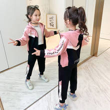 Dollplus New Autumn Toddler Tracksuit Baby Clothing Sets Children Girls Clothes Kids Cotton Hooded Zip Jacket Pants 2 Pcs Suits 2024 - buy cheap