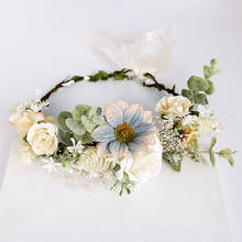 Garland White Rose Model Hair Bands MORI Series Simple Headband Bow Floral Headdress 2024 - buy cheap