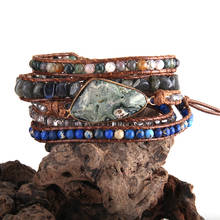 RH Fashion Boho Bracelet  Armbander Triangle Natural Stones Charm 5 Strand Wrap Bracelets Dropshipping 2024 - buy cheap